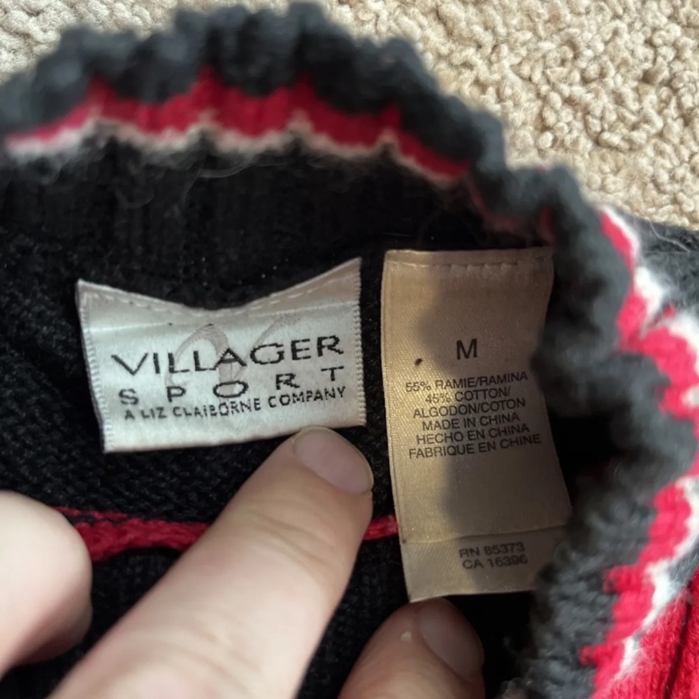 Vintage Patchwork Snowflake Christmas Sweater - image 3